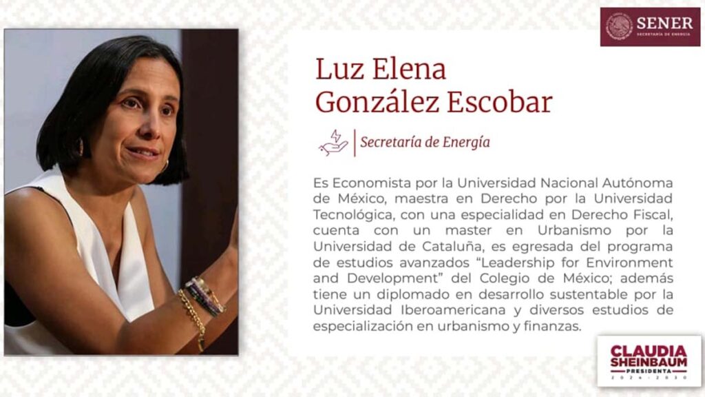 Luz Elena Gonz Lez Titular De La Secretar A De Energ A Vamos A