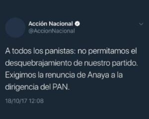 Hackean cuenta de Twitter de PAN; culpan al PRI