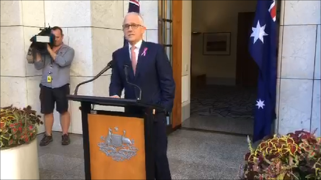Malcolm Turnbull, primer ministro australiano en conferencia de prensa. Foto: Twitter