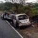 Oaxaca, automóvil quemado