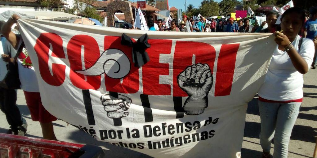 Protesta por asesinato de líder índigena en Oaxaca