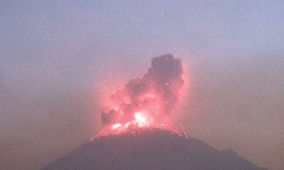 Popocatépetl, Volcán, Explosión, Cimbró, Puebla, Registra, Ceniza, Lava, incandescente,