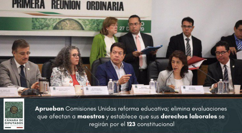 Diputados aprueban dictamen de reforma educativa; pasa a comisiones