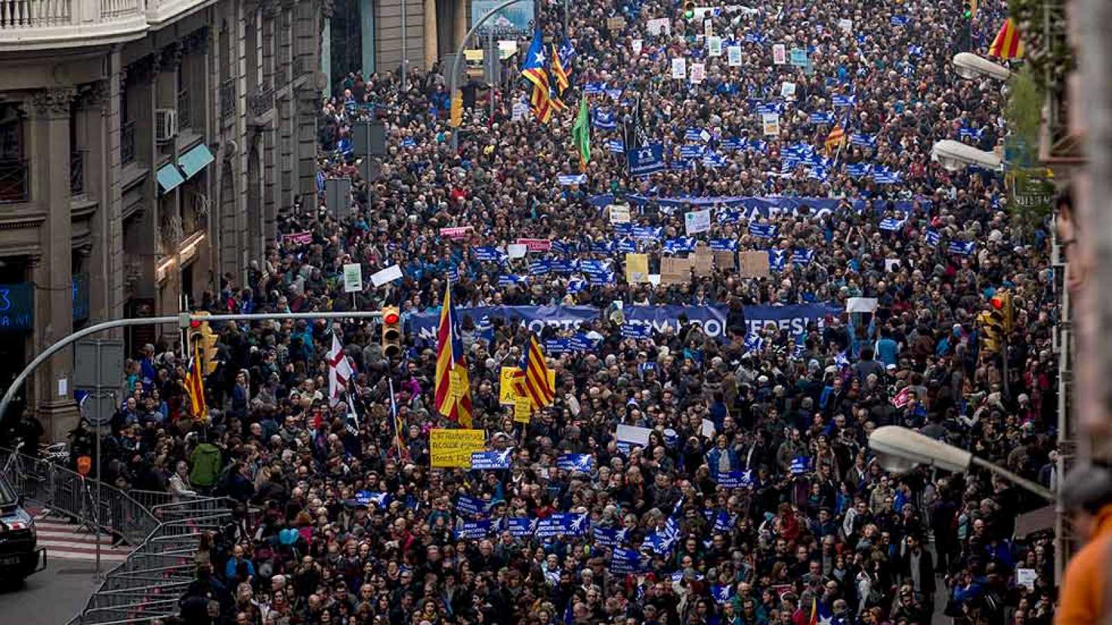 Marcha en Barcelona en apoyo a separatistas
