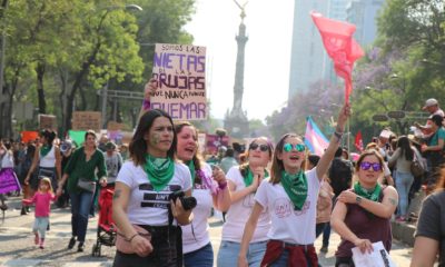 Marcha, Feminista, Mujeres, Manifestación, Policías, Seguridad, Resguardo, CDMX, Ángel, Independencia, Zócalo,