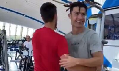 Cristiano Ronaldo enseña a saltar a Novak Djokovic
