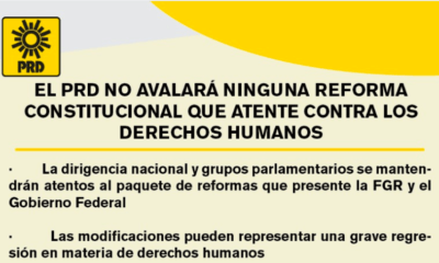 No avalará ninguna reforma que atente contra los derechos humanos: PRD