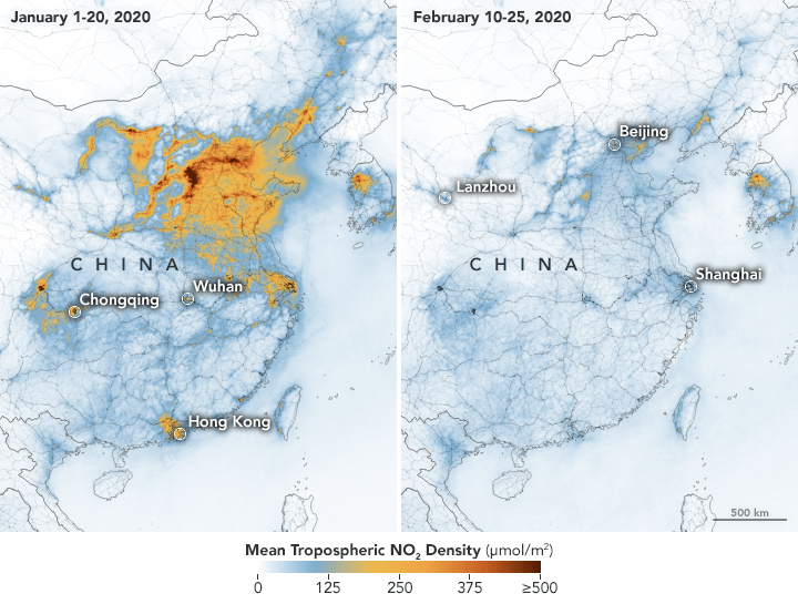 Reduce contaminación en China por el Covid-19