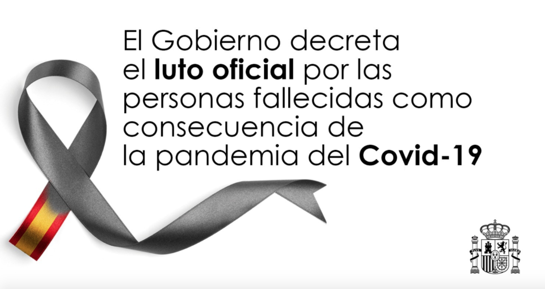España decreta 10 días de luto por víctimas del Covid-19