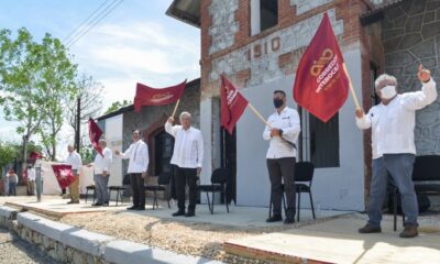AMLO inaugura la rehabilitación del ferrocarril del Istmo de Tehuantepec