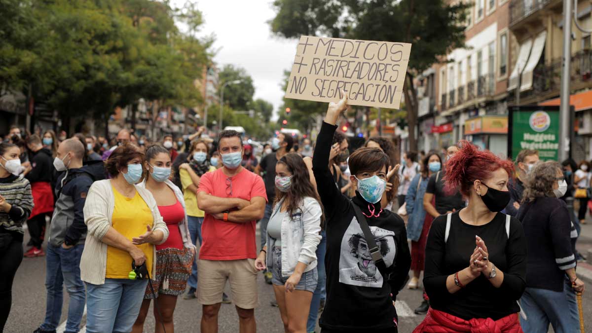 Manifestaciones en Madrid por medidas "discriminatorias" para contener el Covid-19