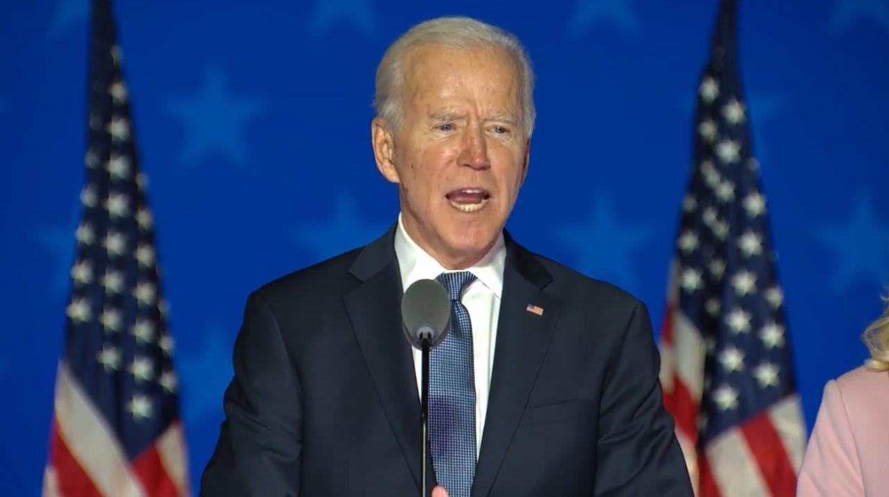 Joe Biden da discurso sobre elecciones presidenciales 2020