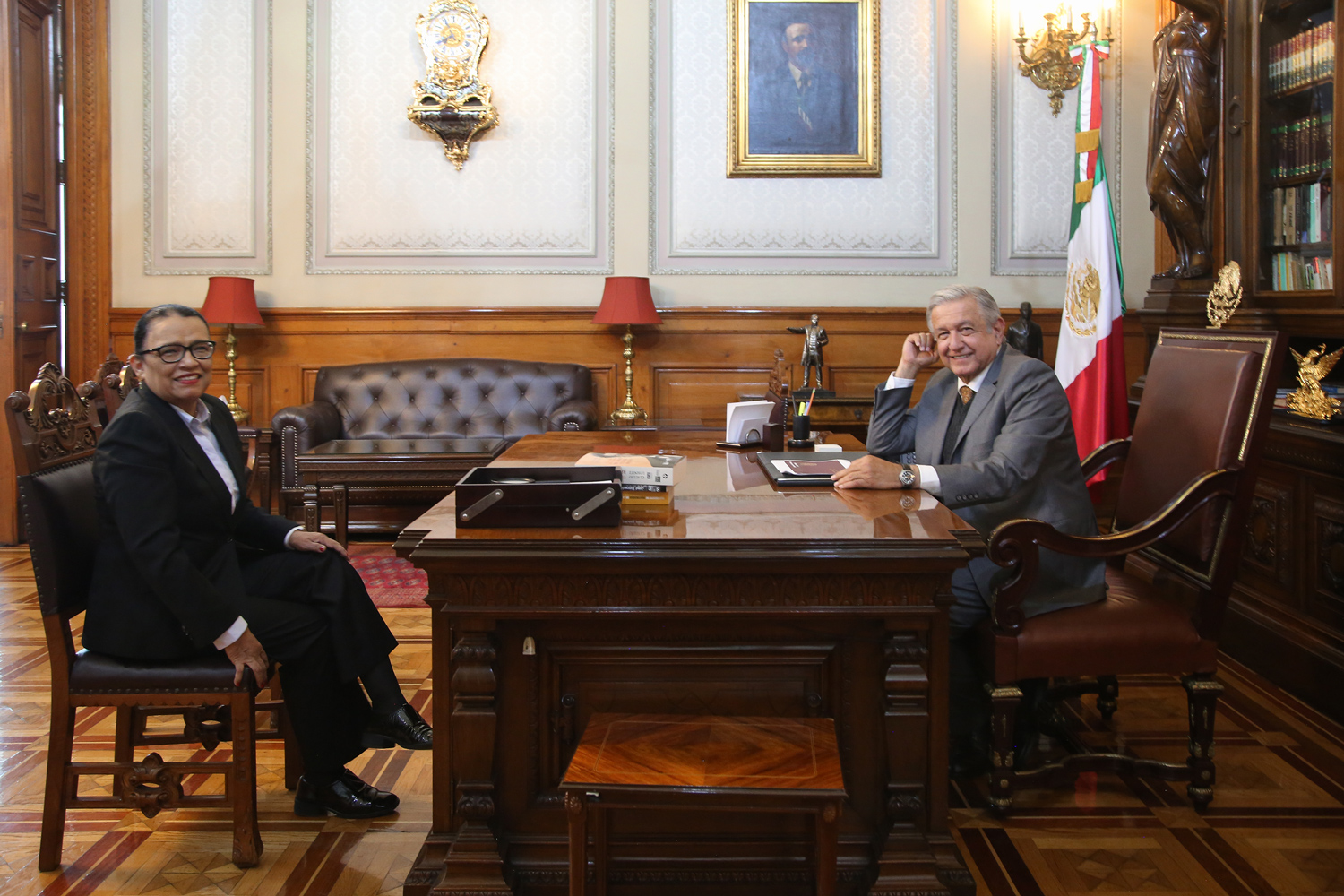 AMLO se reúne con Rosa Icela Rodríguez, titular de la Secretaría de Seguridad