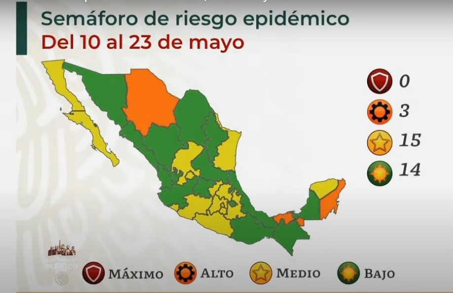 Reporta Salud 14 entidades en semáforo Covid color verde y 15 en amarillo