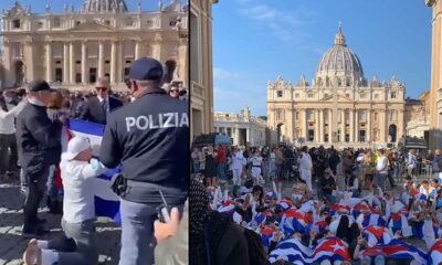 Cubanos protestan en el Vaticano tras el retiro de la bandera cubana a uno de sus compatriota