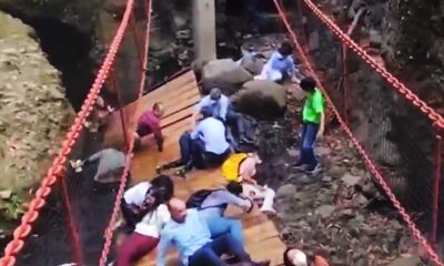 Colapsa puente colgante en Cuernavaca; resulta herido alcalde y regidores