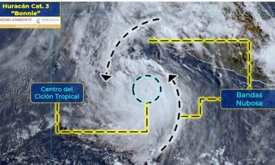‘Bonnie’ se intensifica a huracán categoría 3 frente a costas de Michoacán