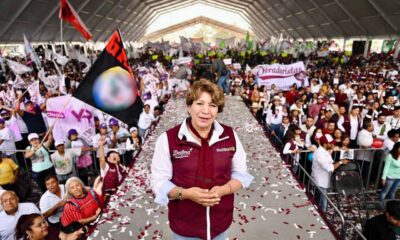 Corcholatas respaldan a Delfina Gómez en cierre de campaña en Toluca y Valle de Chalco