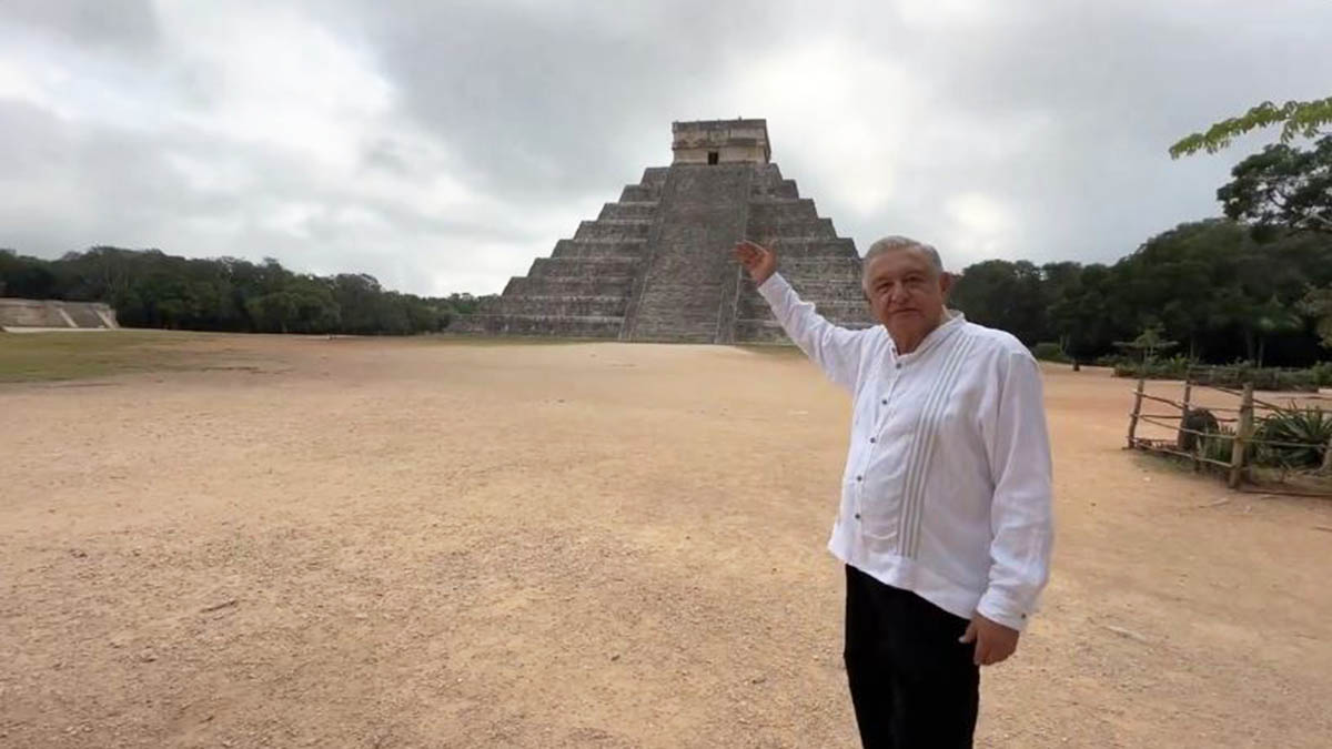 México es una potencia cultural en el mundo, asegura AMLO desde Chichén Itzá