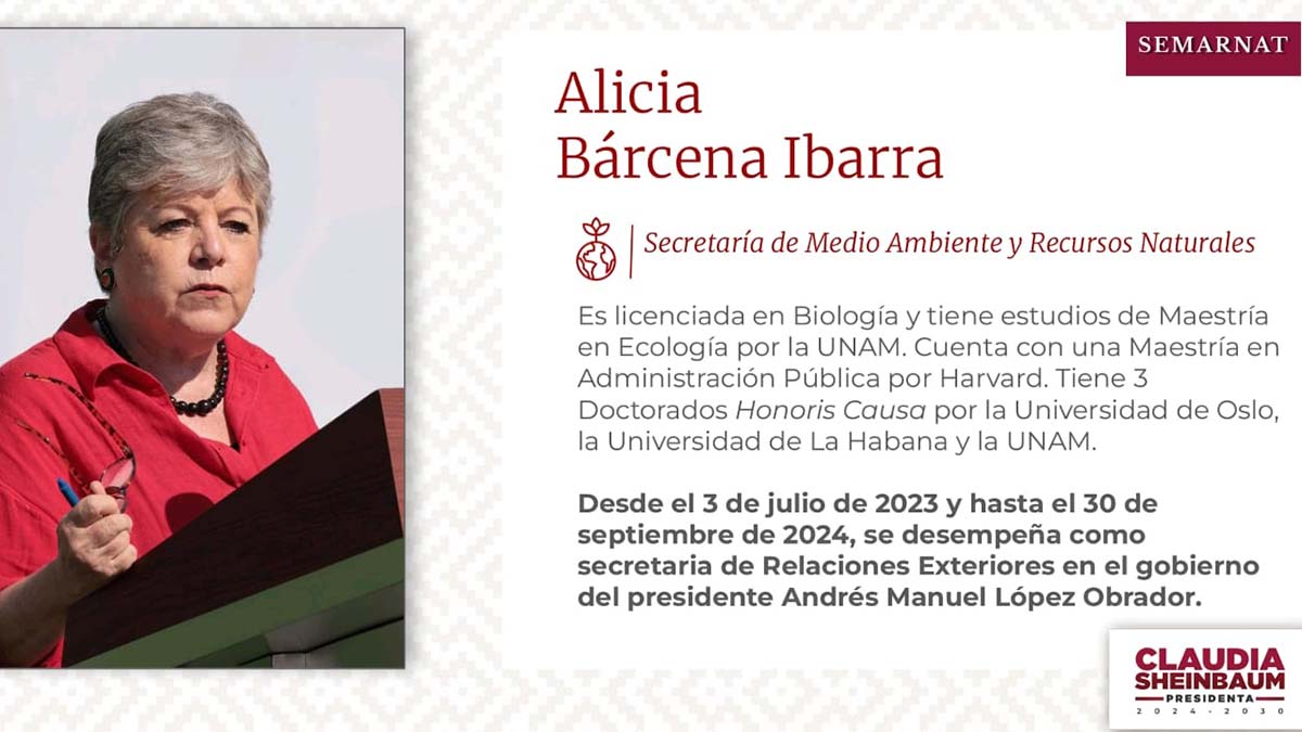 Alicia Bárcena, secretaria de Medio Ambiente y Recursos Naturales; “tema del agua, prioridad”