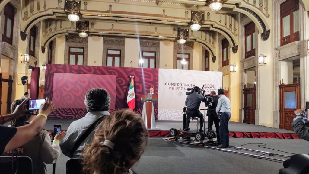 Primera conferencia presidida por Claudia Sheinbaum en Palacio Nacional. Foto: Elia Cruz