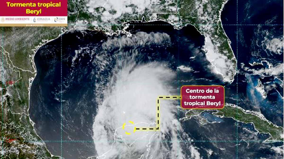 ‘Beryl’ se degrada a tormenta tropical, pero se intensificará antes de impactar Tamaulipas