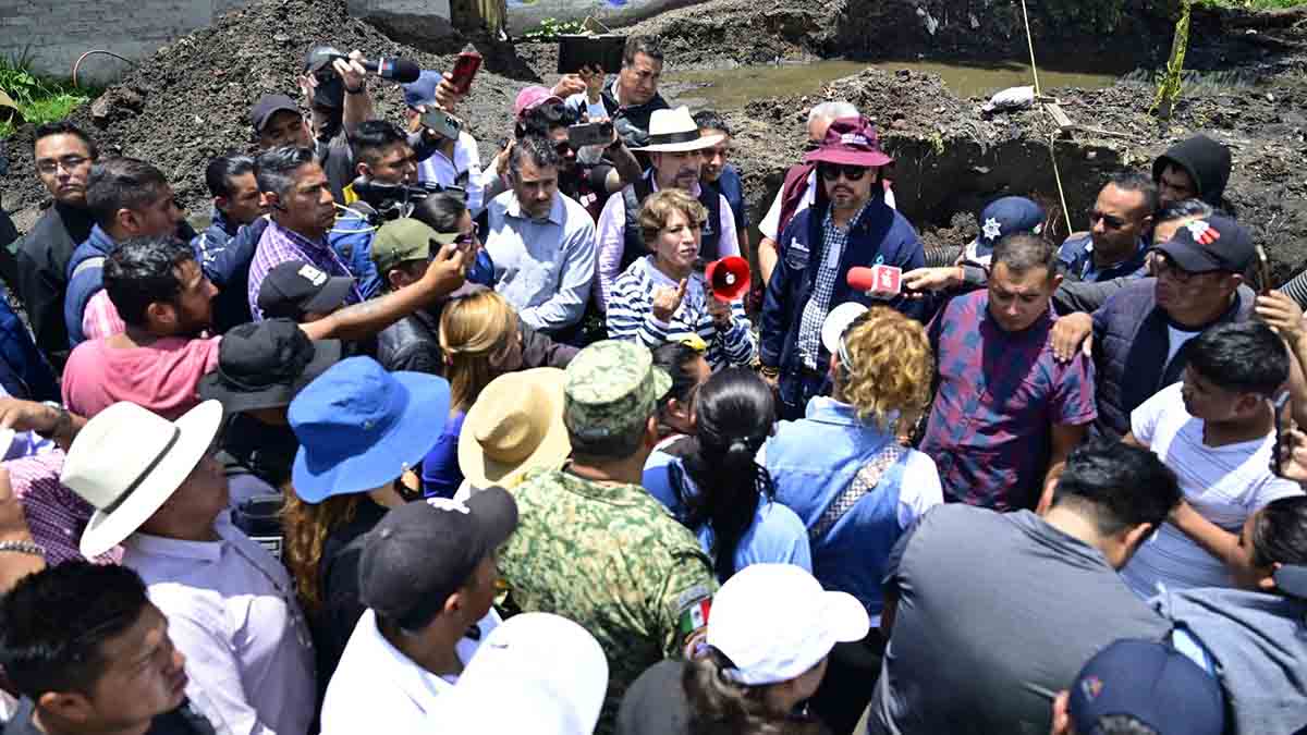 “No es fácil” solucionar el tema de la inundación en Chalco, afirma Sheinbaum en respaldo a Delfina Gómez