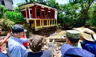 Tras recorrido en Tejupilco, Delfina Gómez anuncia reubicación de viviendas dañadas por desbordamiento de rio Rincón de López