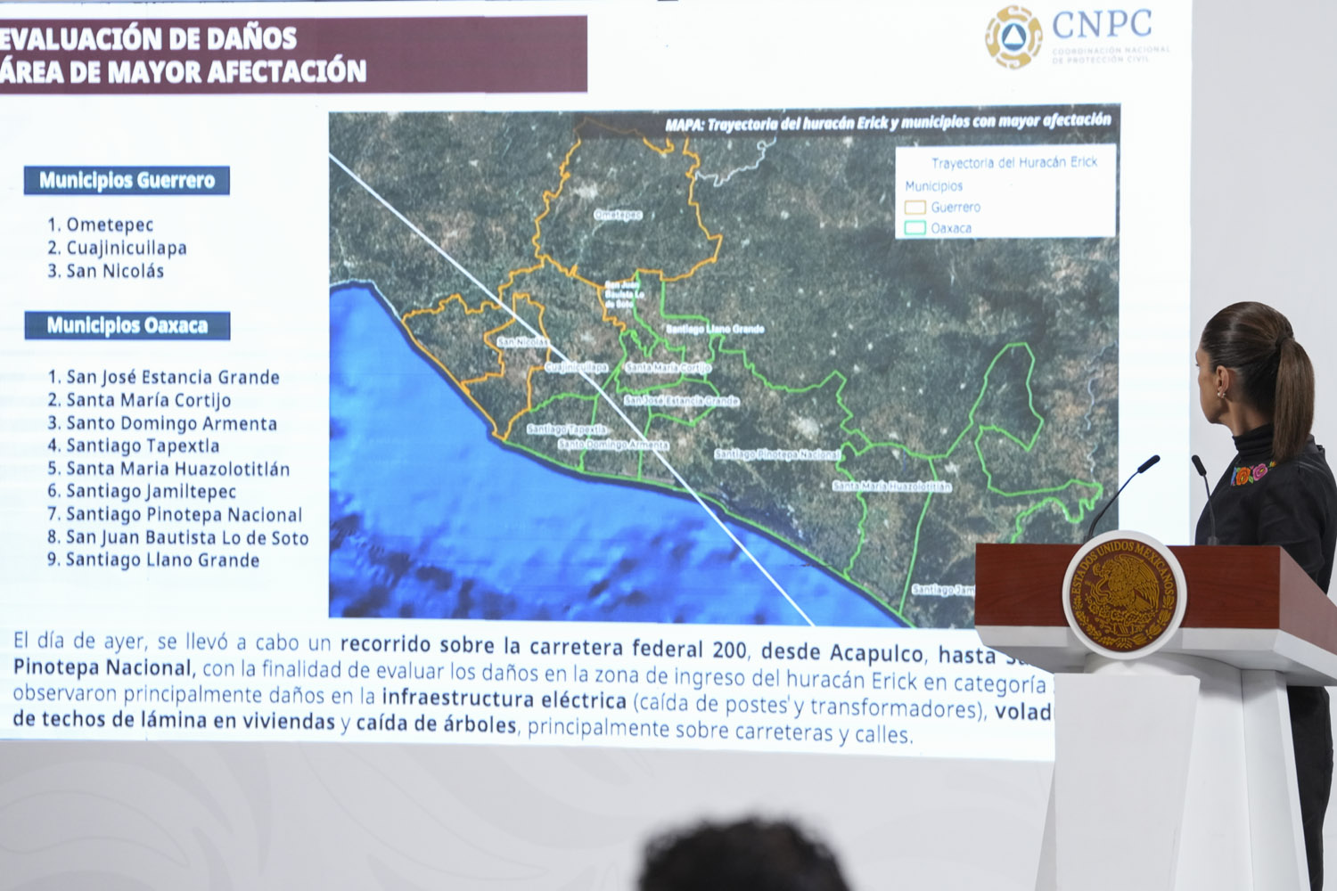 Reporta CNPC daños en 13 municipios y un menor muerto por huracán Erick_