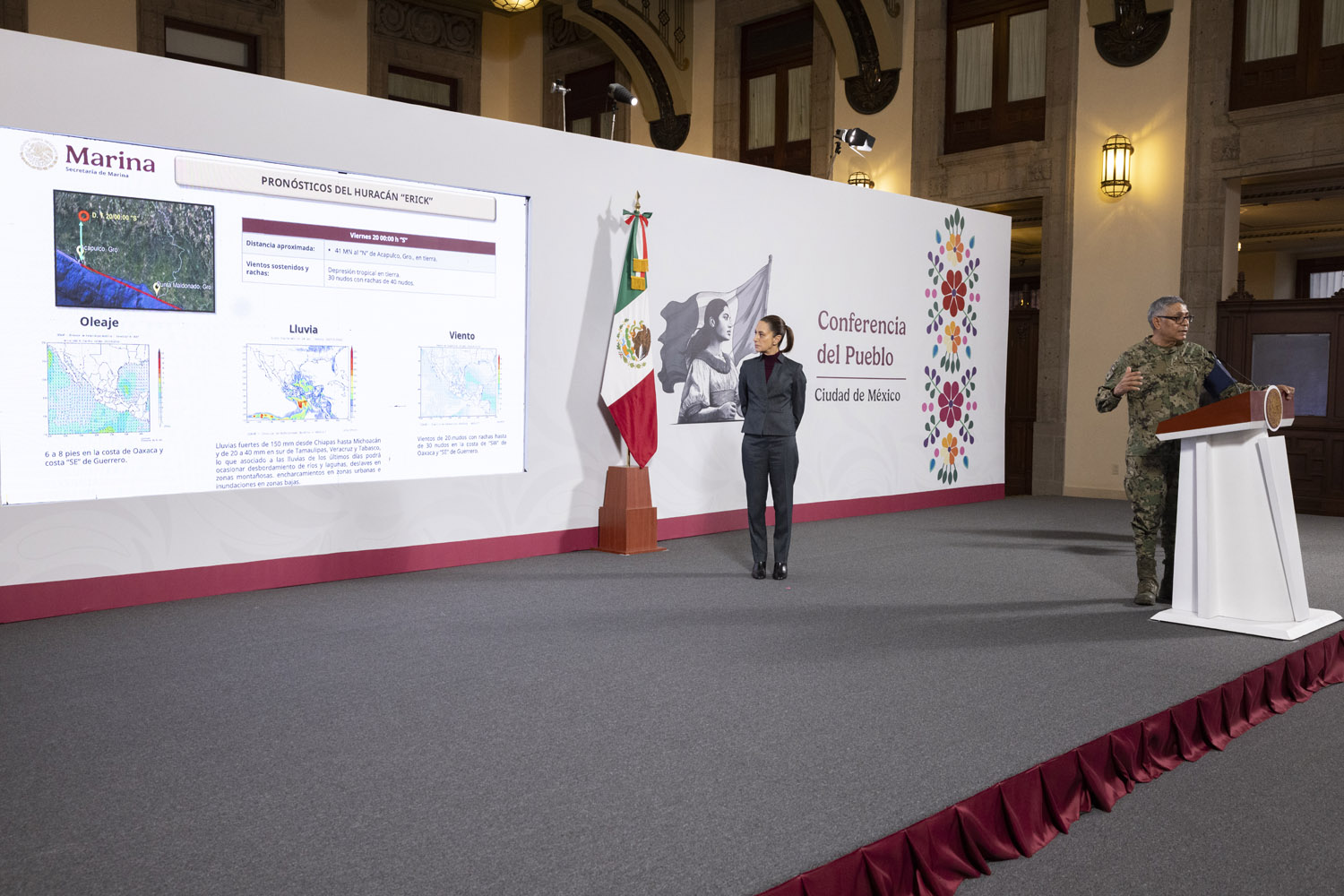 Toca tierra "Erick" en Pinotepa Nacional, Oaxaca; Sheinbaum pide no bajar la guardia