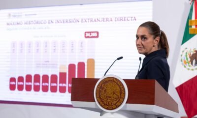 México recibe inversión histórica de 34 mil 265 mdd: “ni los aranceles pudieron con la economía mexicana”: Sheinbaum