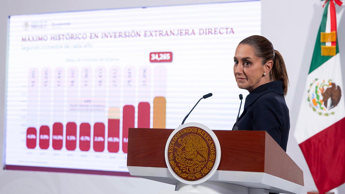 México recibe inversión histórica de 34 mil 265 mdd: “ni los aranceles pudieron con la economía mexicana”: Sheinbaum