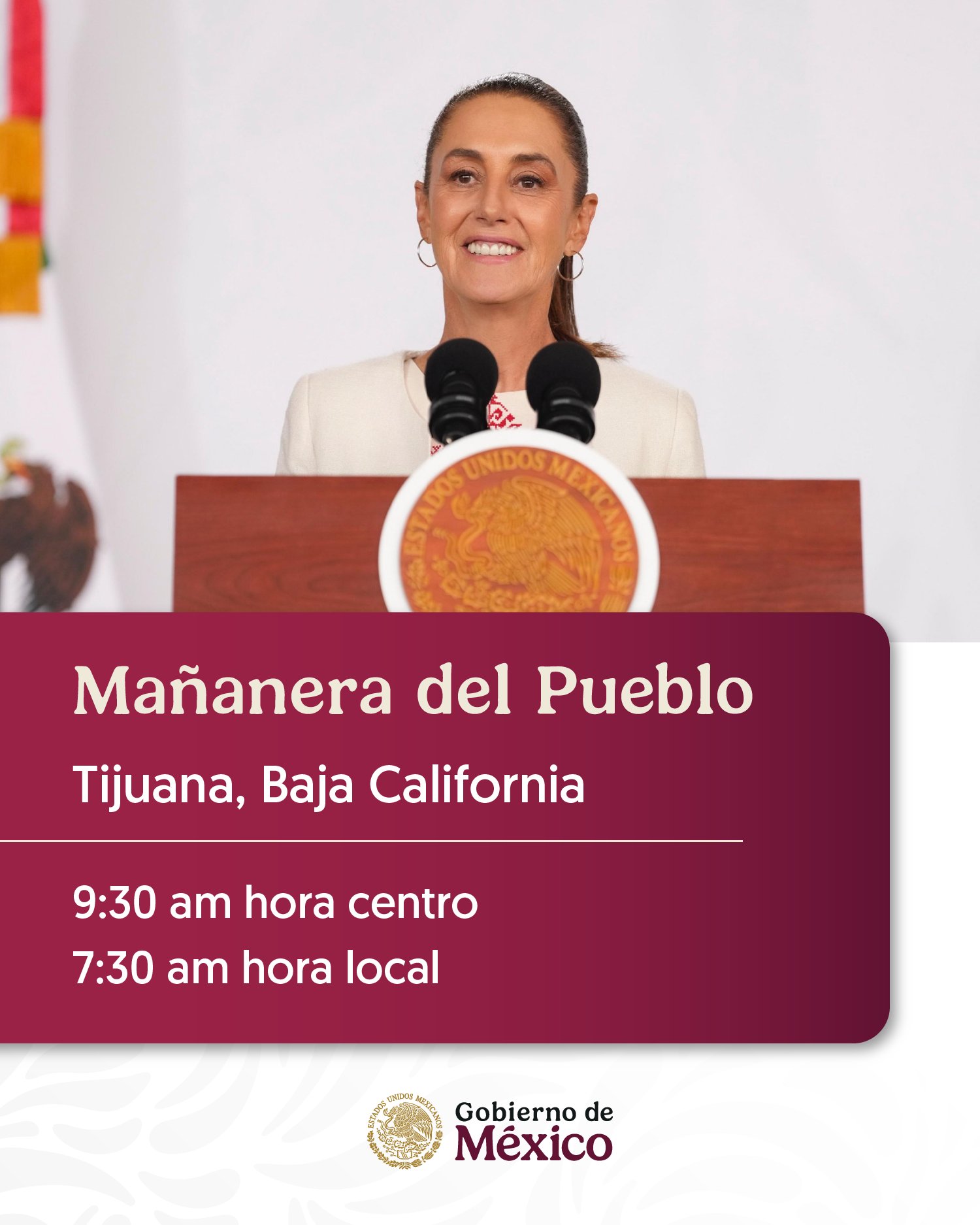 Por zona horaria en Tijuana, mañanera será a las 9:30 este viernes