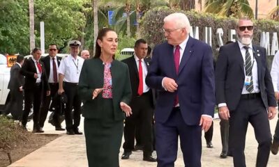 Sheinbaum recibe a presidente de Alemania en cancún